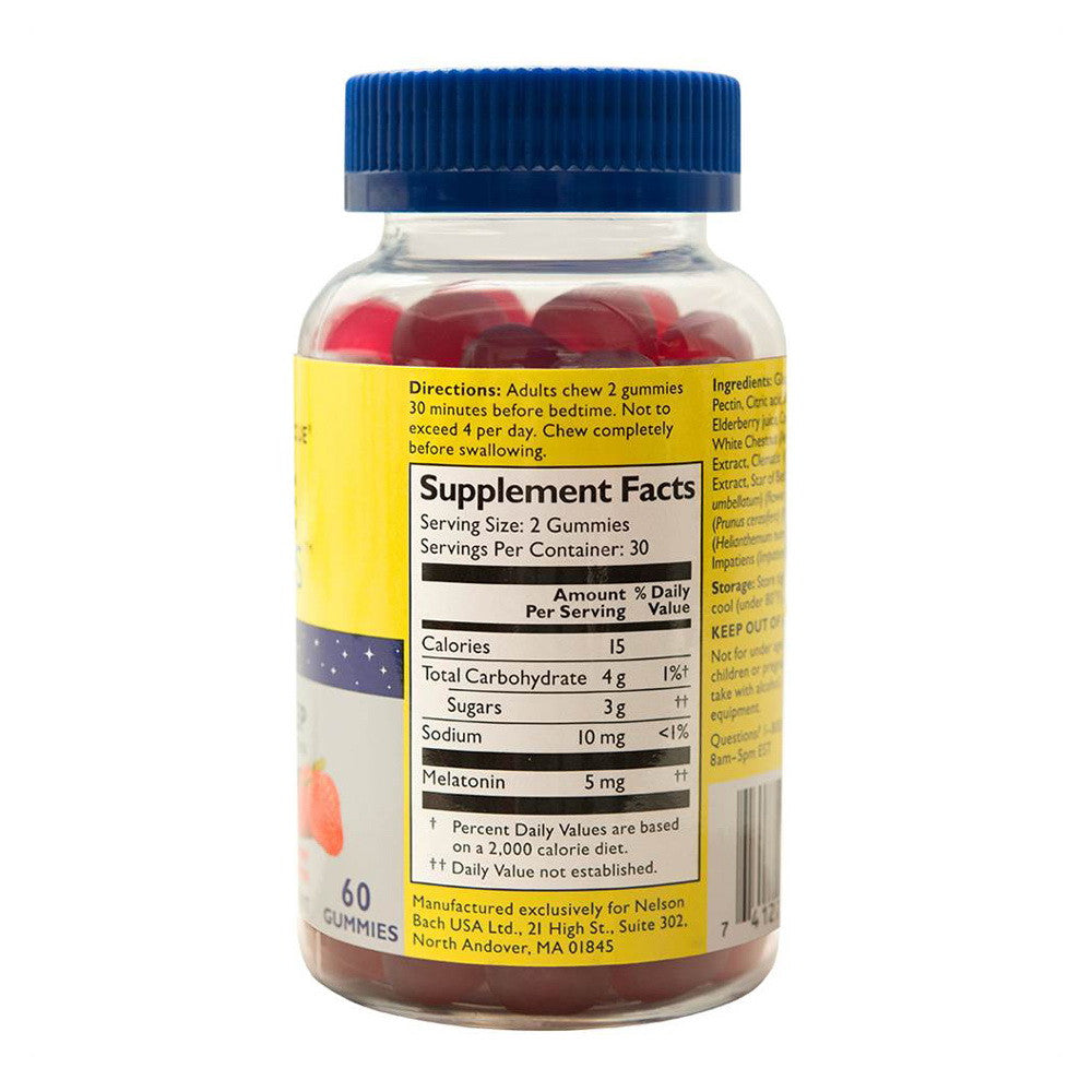 Bach Flower Remedies Rescue Plus Sleep Melatonin Gummy Strawberry 2.5 mg, 60 Ea