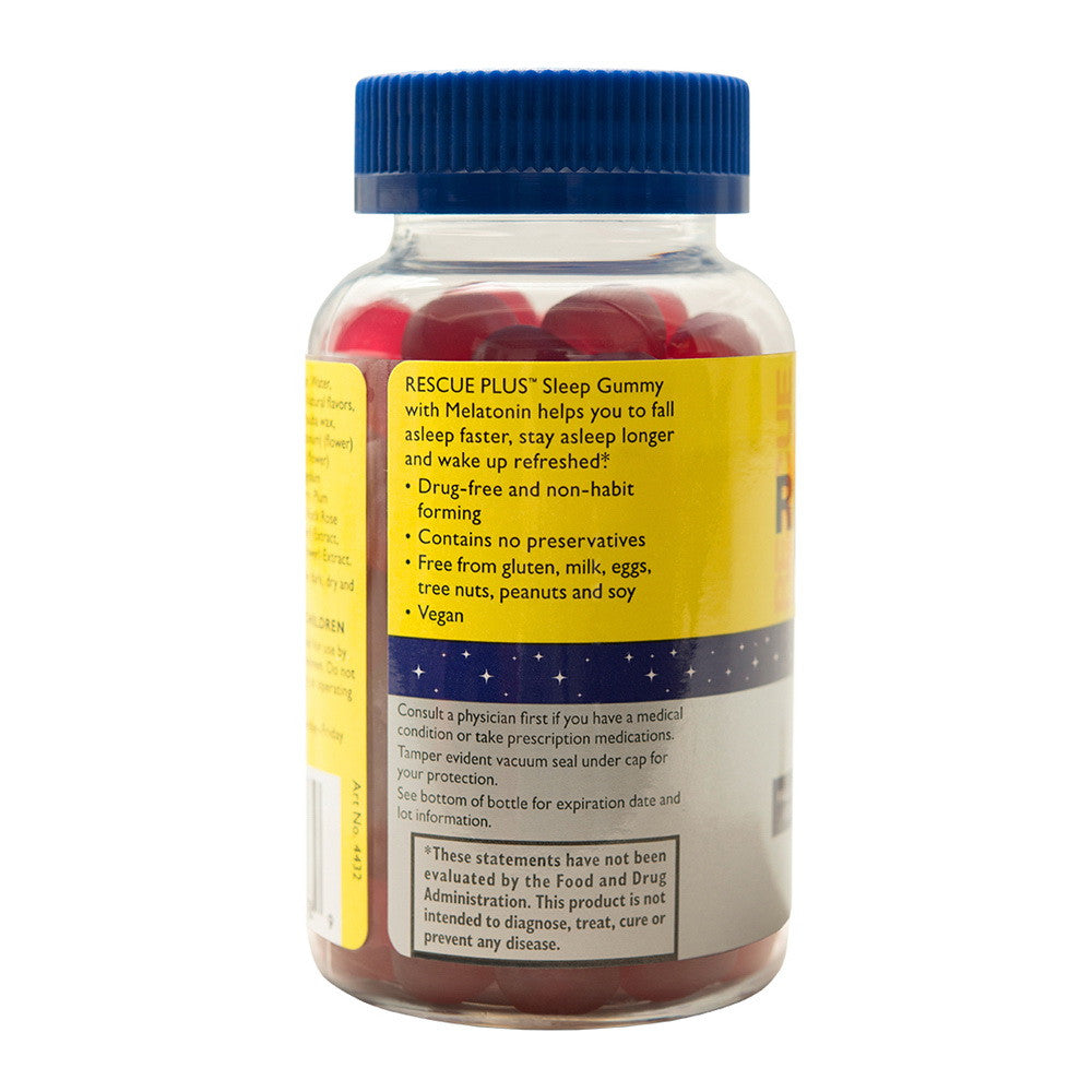 Bach Flower Remedies Rescue Plus Sleep Melatonin Gummy Strawberry 2.5 mg, 60 Ea