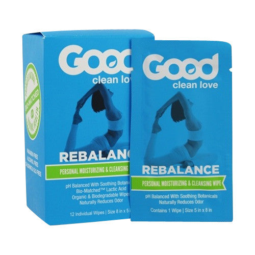 Good Clean Love Rebalance Personal Moisturizing and Cleansing Wipes, 12 Ea