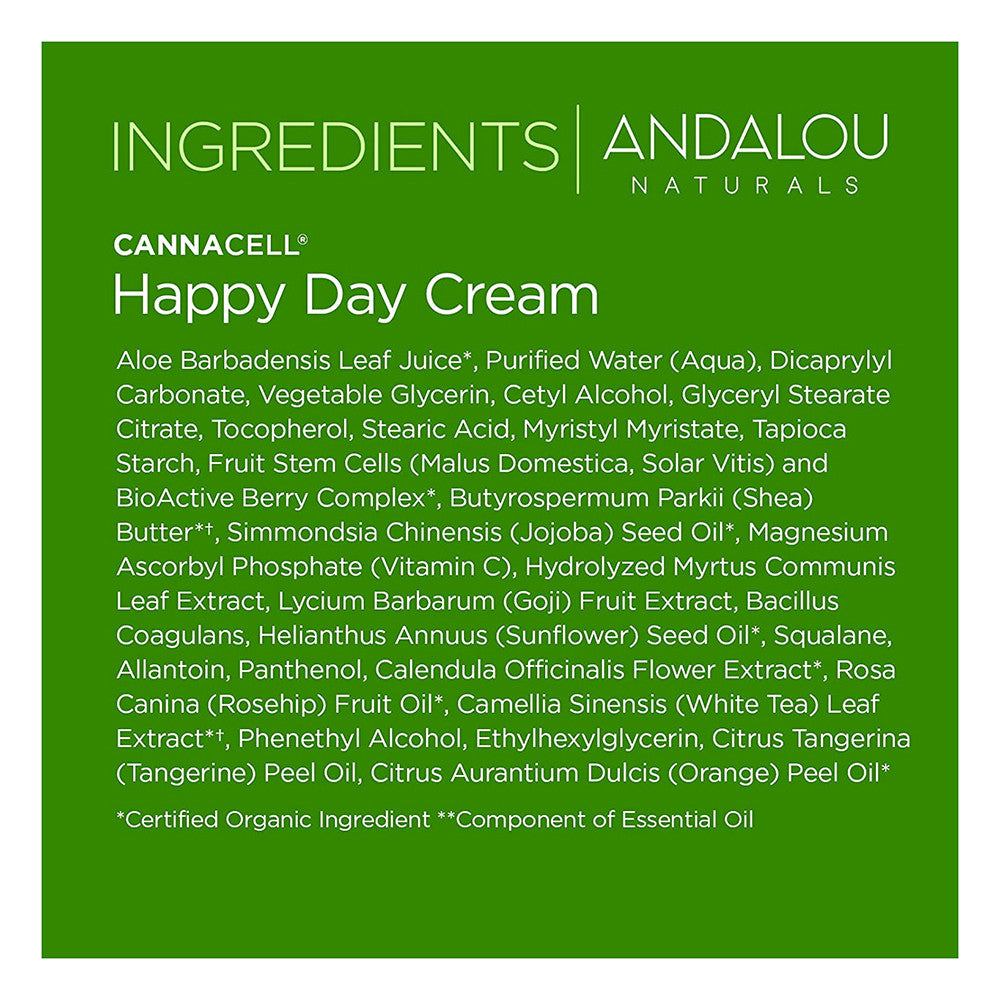 Andalou Naturals Cannacell Happy Day Cream, 1.7 Oz