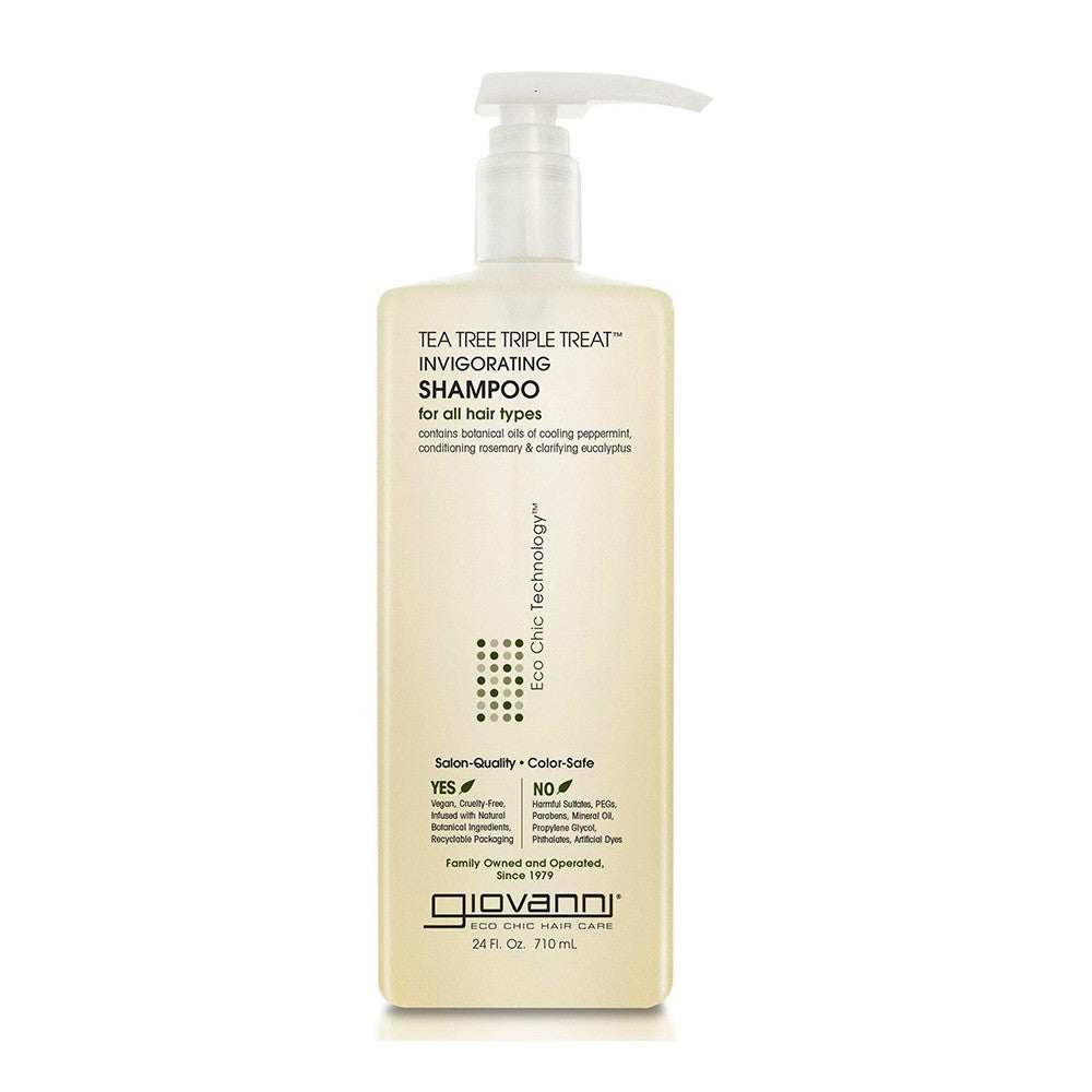 Giovanni Cosmetics Tea Tree Triple Treat Invigorating Shampoo, 24 Oz