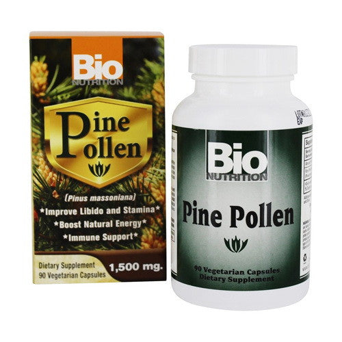 Bio Nutrition Pine Pollen Immune Support 1500 mg Vegetarian Capsules, 90 Ea