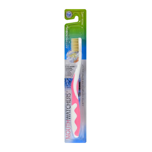 Doctor Plotka Mouth Watchers Antibacterial Youth Manual Gentle Cleansing Toothbrush Pink 1Ea