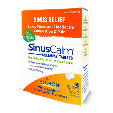 Boiron SinusCalm Meltaway Tablets Homeopathic Medicine for Sinus Relief, 60 Ea