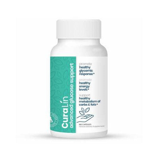 CuraLife CuraLin Advance Glucose Support Herbal Dietary Supplement Capsules, Type 2 Diabetes, 180 Ea