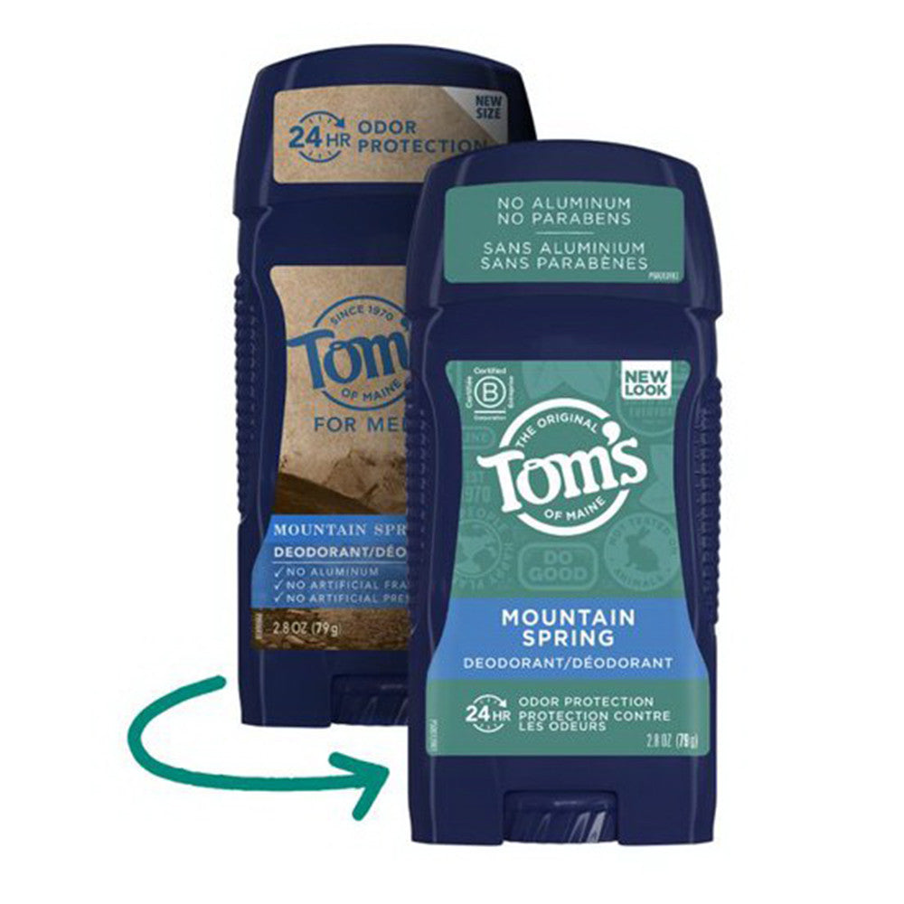 Tom's of Maine Mountain Spring Deodorant for Men, 2.8 Oz