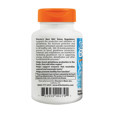 Doctors Best NAC Detox Regulators Veggie Capsules, 60 Ea