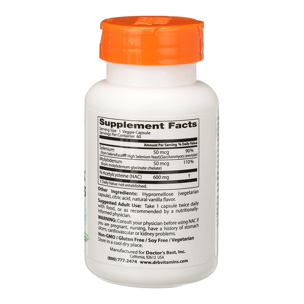 Doctors Best NAC Detox Regulators Veggie Capsules, 60 Ea