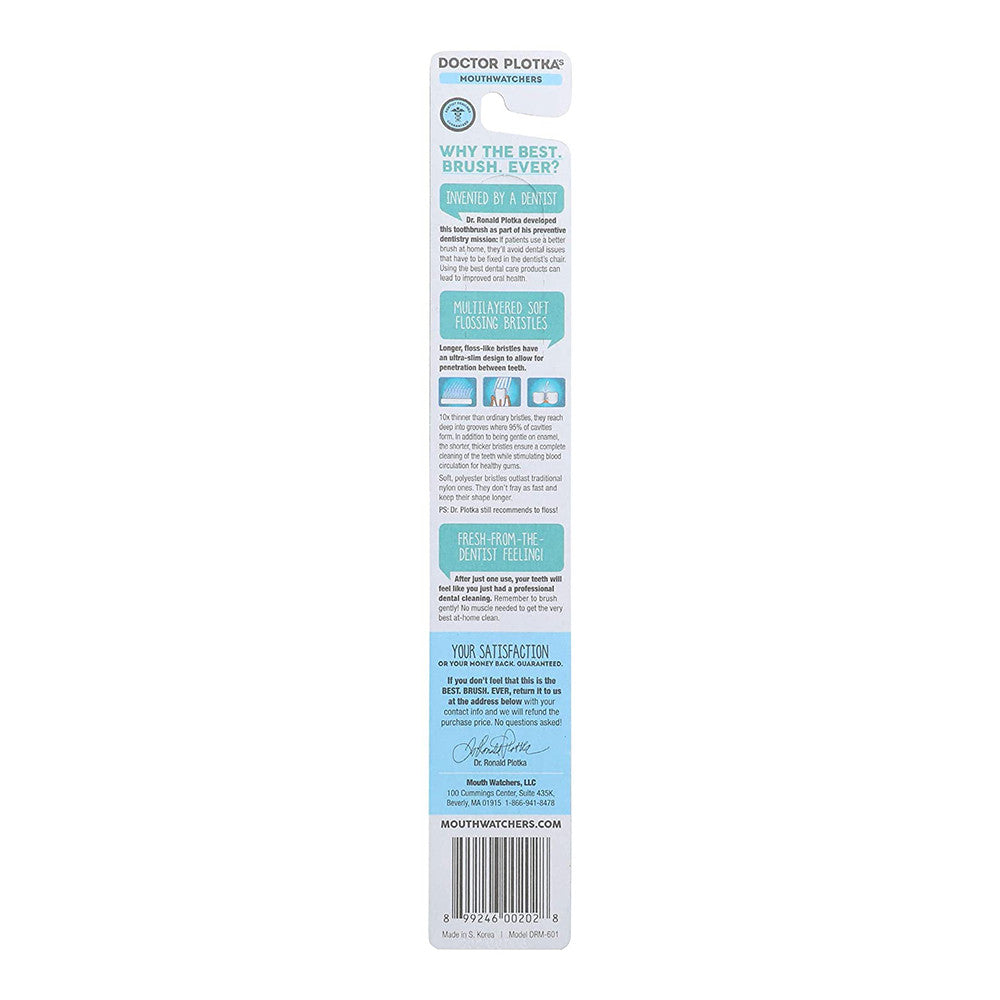 Doctor Plotka Mouth Watchers Turquoise Adult Toothbrush, Flossing Bristles, 1 Ea