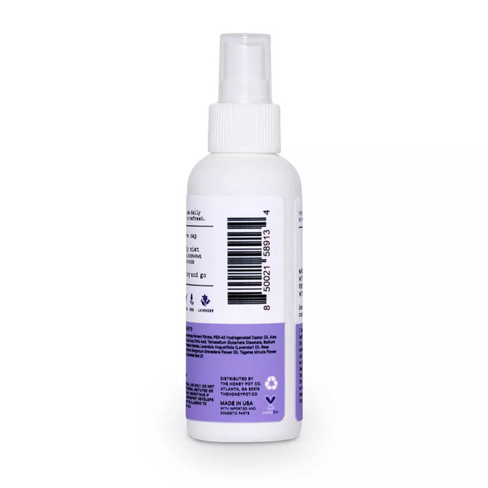 The Honey Pot Company, Refreshing Lavender Rose Panty and Body Plant Derived Deodorant Spray, 4 Oz