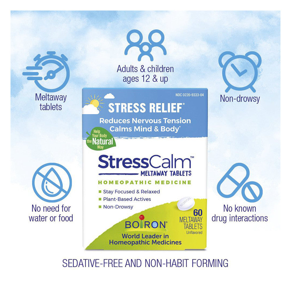 Boiron Stresscalm Stress Relief Meltaway Tablets, 60 Ea