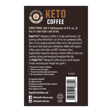 Rapid Fire Keto Friendly Caramel Macchiato Medium Roast, Instant Coffee, 7.93 Oz