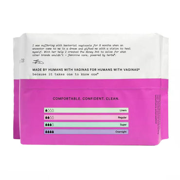The Honey Pot Company Herbal Regular Pads with Wings, Organic Cotton Cover, 20 Ct