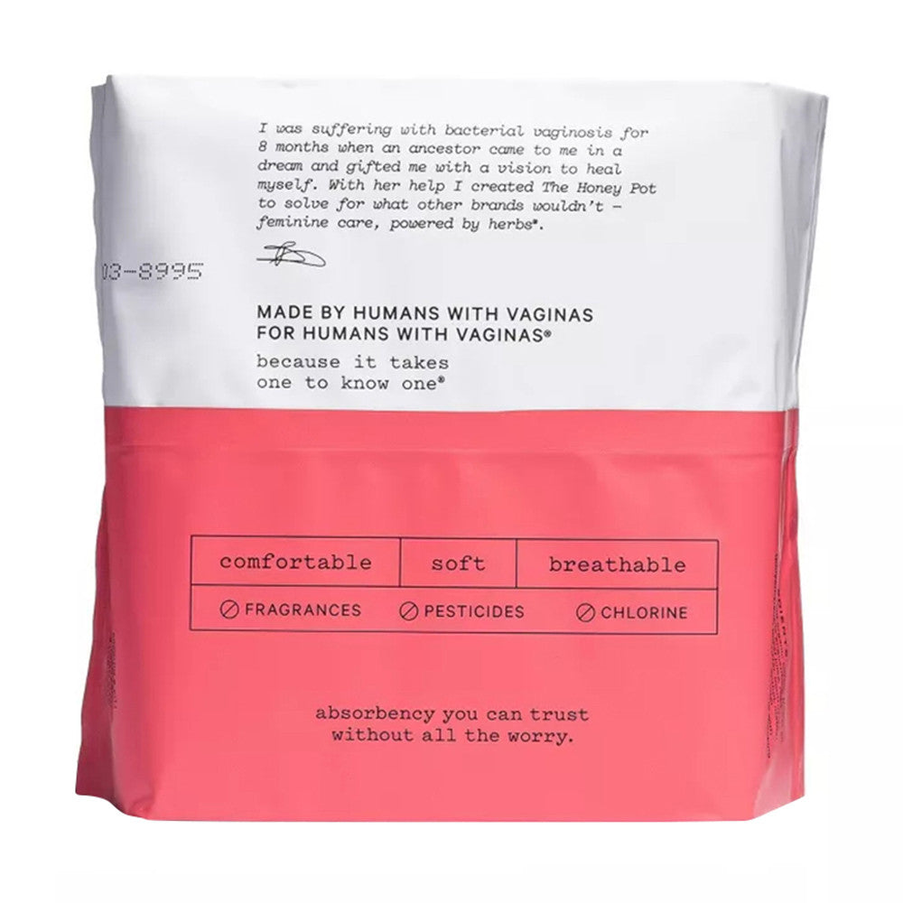 The Honey Pot Company Herbal Post Partum Pads with Wings, Organic Cotton Cover, 12ct