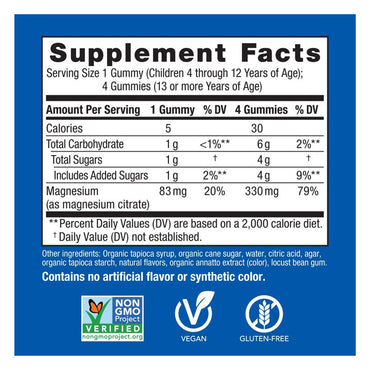 Natural Vitality Calm Orange Flavored Gummies Magnesium Supplement, 120 Ct