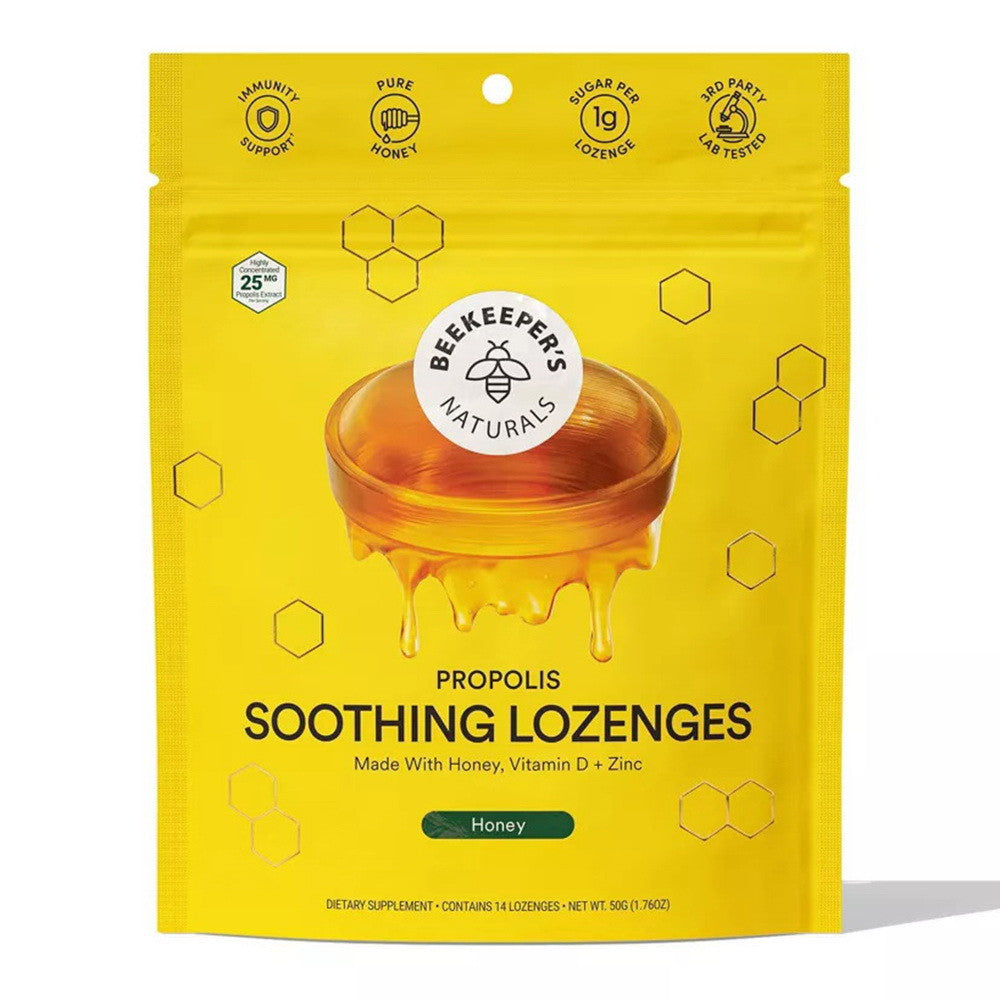 Beekeeper's Naturals Propolis Soothing Lozenges for Throat Relief, 14 Ea