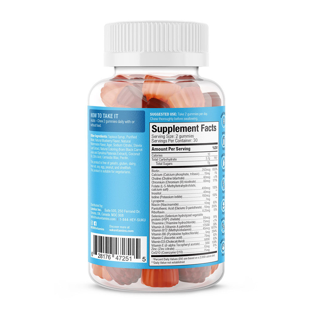 SUKU Vitamins Complete Mens Multi Gummies Mixed Fruit Flavour, 60 Ea