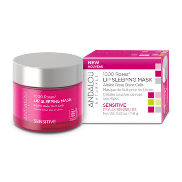 Andalou Naturals 1000 Roses Soothing Lip Sleeping Mask Nourishes and Hydrated Dry Lips, 0.42 Oz