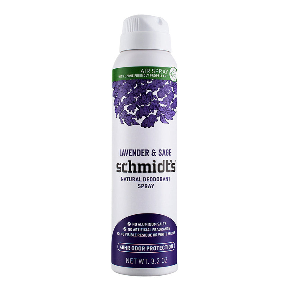 Schmidts Natural Deodorant Spray for Women and Men, Lavender And Sage with 48H Odor Protection, 3.2 Oz
