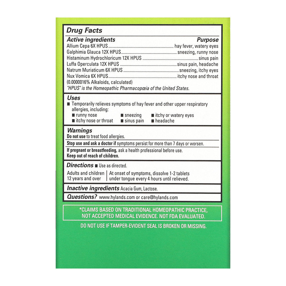 Hylands Seasonal Allergy Relief, Quick Dissolving Tablets, 60 Ea
