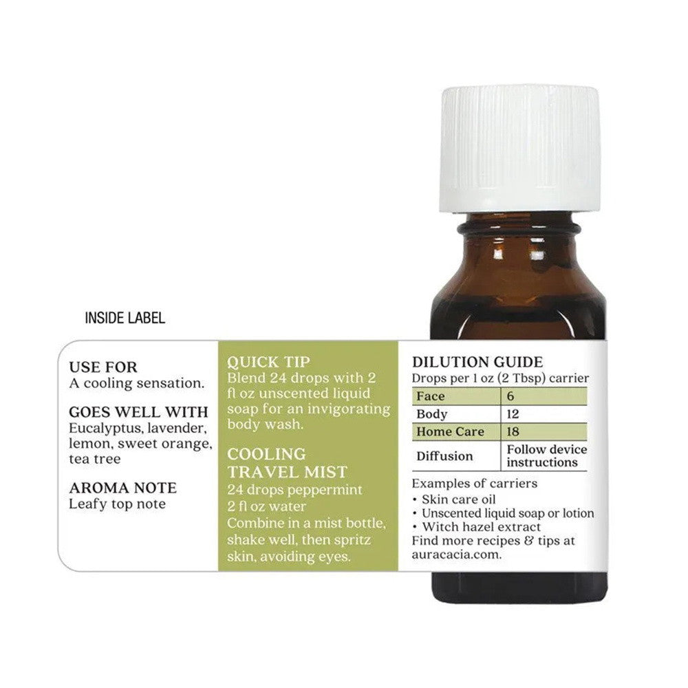 Aura Cacia Pure Essential Oil Peppermint, 5 Oz