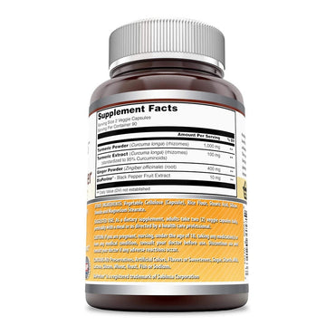 Amazing Formulas Turmeric Curcumin & Ginger with BioPerine 1500 Mg Veggie Capsules, 180 Ea