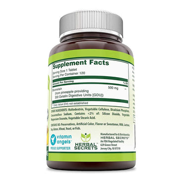 Herbal Secrets Bromelain 500 Mg 120 Tablets