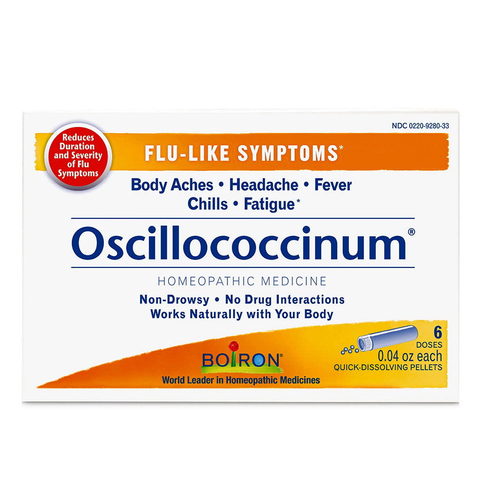 Boiron Oscillococcinum Flu-like Symptoms Homeopathic Medicine, 6 Doses, 0.04 oz Ea