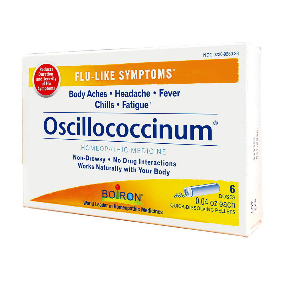 Boiron Oscillococcinum Flu-like Symptoms Homeopathic Medicine, 6 Doses, 0.04 oz Ea
