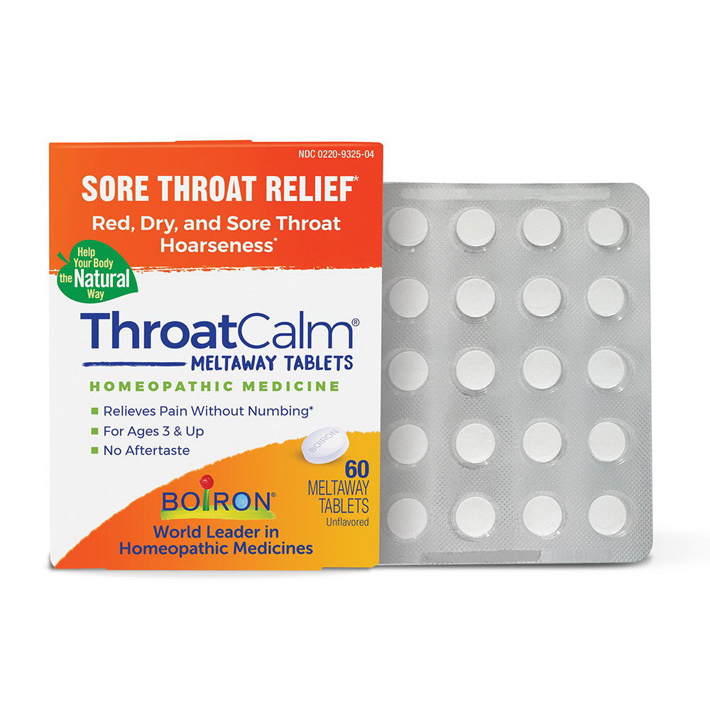 Boiron ThroatCalm Sore Throat Relief Tablets, 60 Ea
