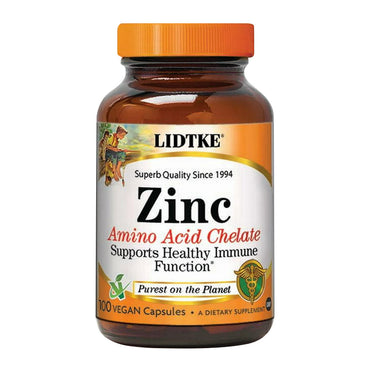 Lidtke Zinc Amino Acid Chelate Dietary Supplement, 100 Ct