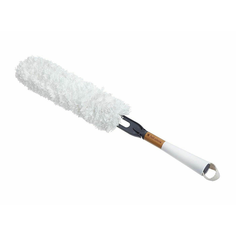 Full Circle Dust Whisperer Microfiber Duster with Machine Washable Head, White, 1Ea