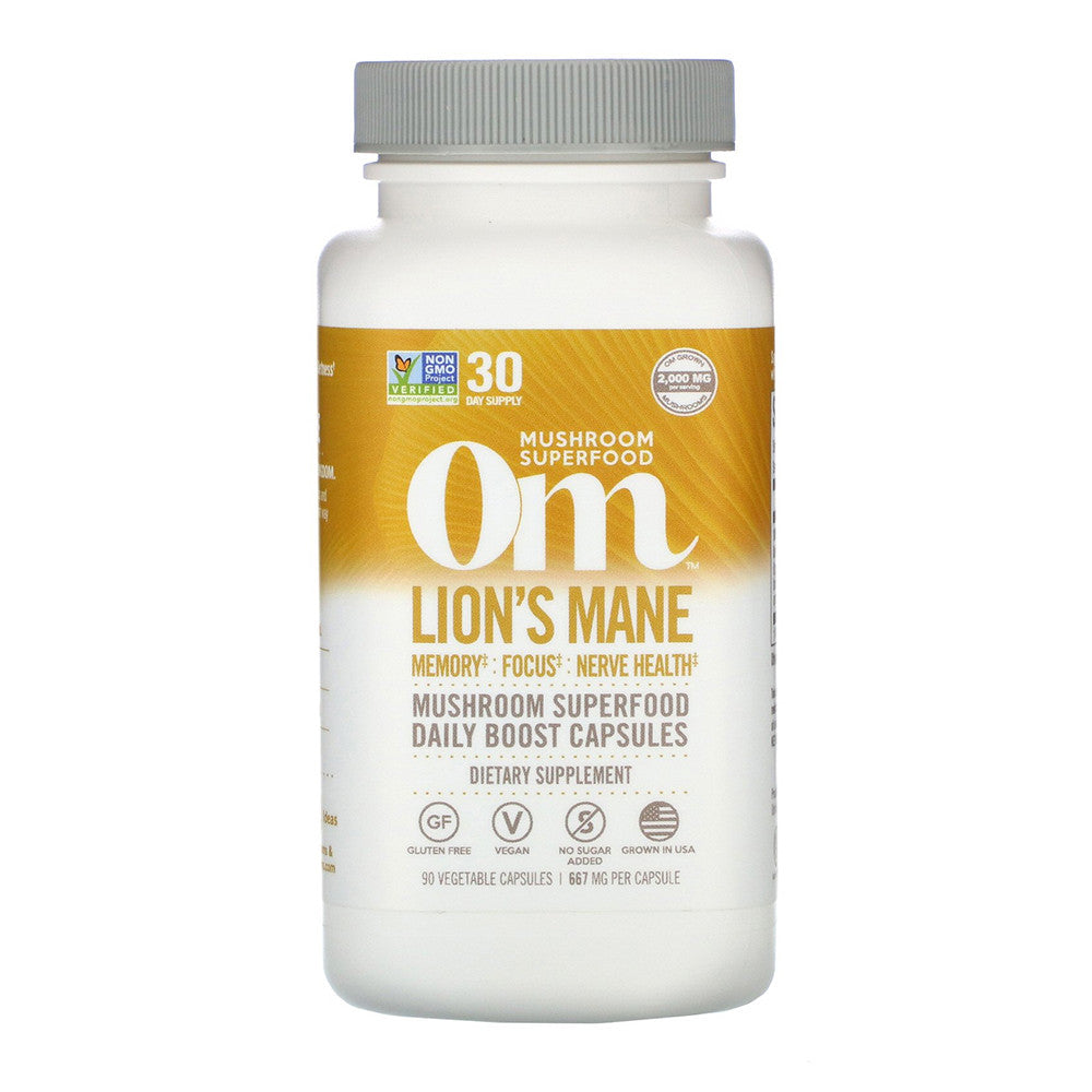 Om Organic Mushroom Lions Mane Superfood Daily Boost Capsules, 90 Ea