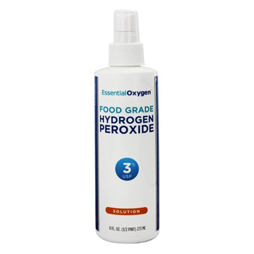 Essential Oxygen Hydrogen Peroxide Food Grade 3 Percent Solution 8Oz (237ml)