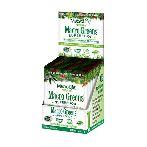MacroLife Naturals Macro Greens Nutrient-Rich Super Food Packets, 12 Ea, 4 Oz