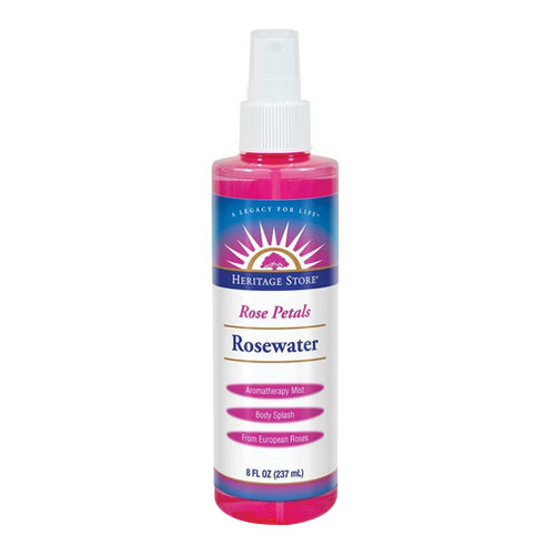 Heritage Store Rosewater Refreshing Facial Mist Hydrating and Soothing Skin Spray 8Oz (237ml)