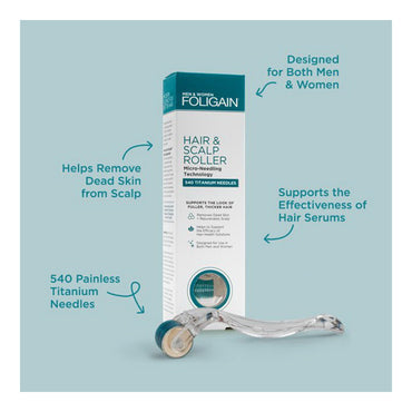 Foligain Hair & Scalp Roller with 540 Titanium Needles, 1 Ea