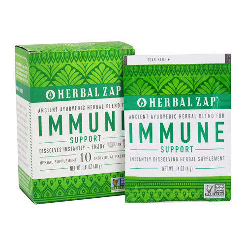 Herbal Zap Instantly Dissolving Ayurvedic Immune Support Drink Mix Packets 0.14Oz (4g) 10Ea