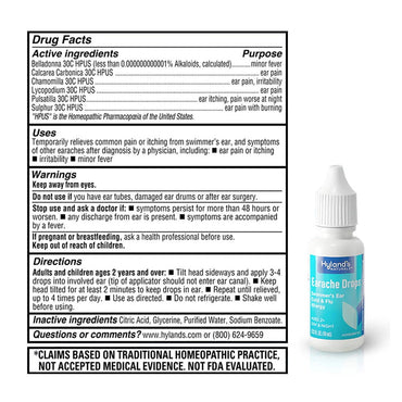Hylands Homeopathic Earache Drops For All Ages - 0.33 Oz