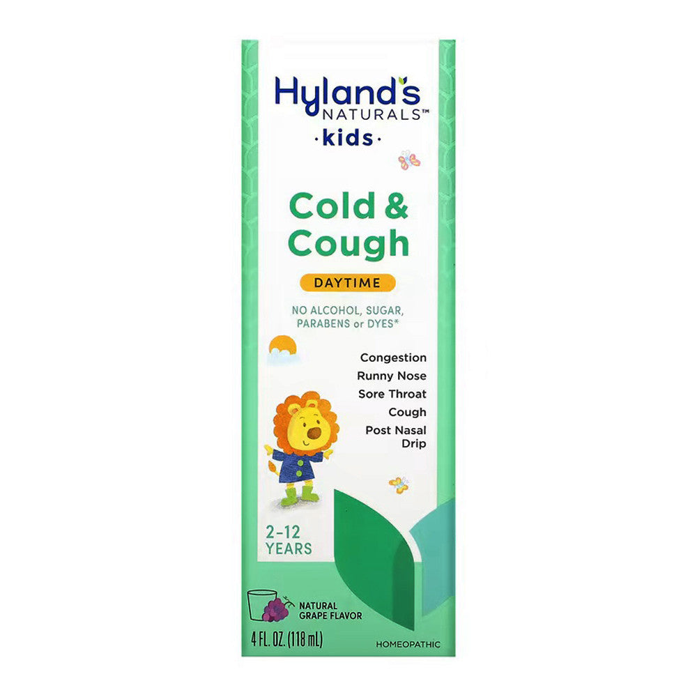 Hyland's Naturals Kids Cold & Cough Daytime Syrup, Grape, 4 Oz