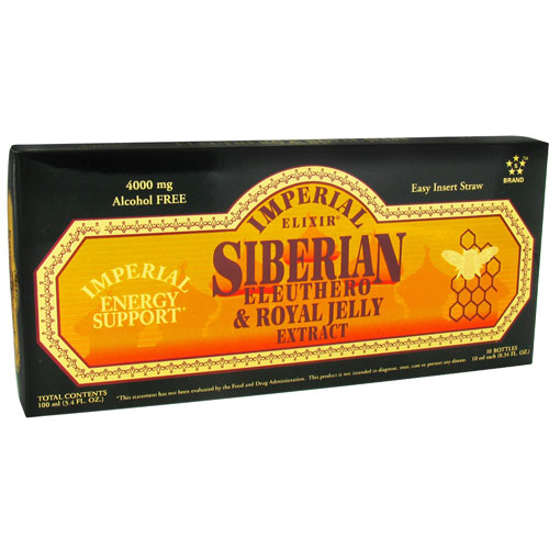 Imperial Elixir Siberian Eleuthero and Royal Jelly Extract Imperial Energy Support 0.34Oz (10ml) 10Ea
