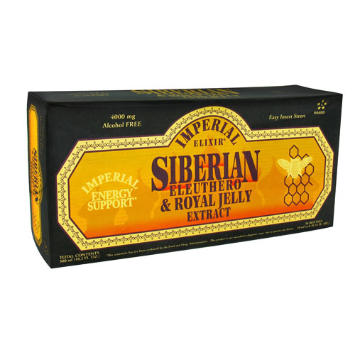 Imperial Elixir Siberian Eleuthero and Royal Jelly Extract Imperial Energy Support 0.34Oz (10ml) 30Ea