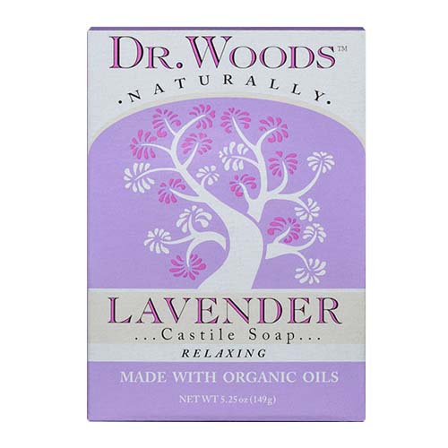 Dr Woods Naturally Lavender Relaxing Castile Bar Soap with Shea Butter Refresh and Moisturize Skin 5.25Oz (149g)