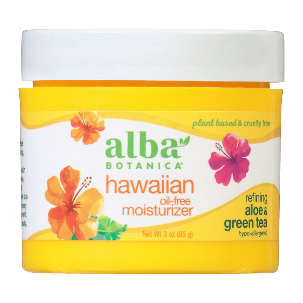 Alba Botanica Hawaiian Aloe And Green Tea Oil Free Skin Moisturizer, 3 Oz
