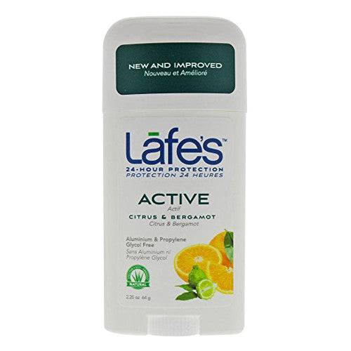 Lafes Deodorant Stick All Natural Active - 2.25 Oz, New Pack