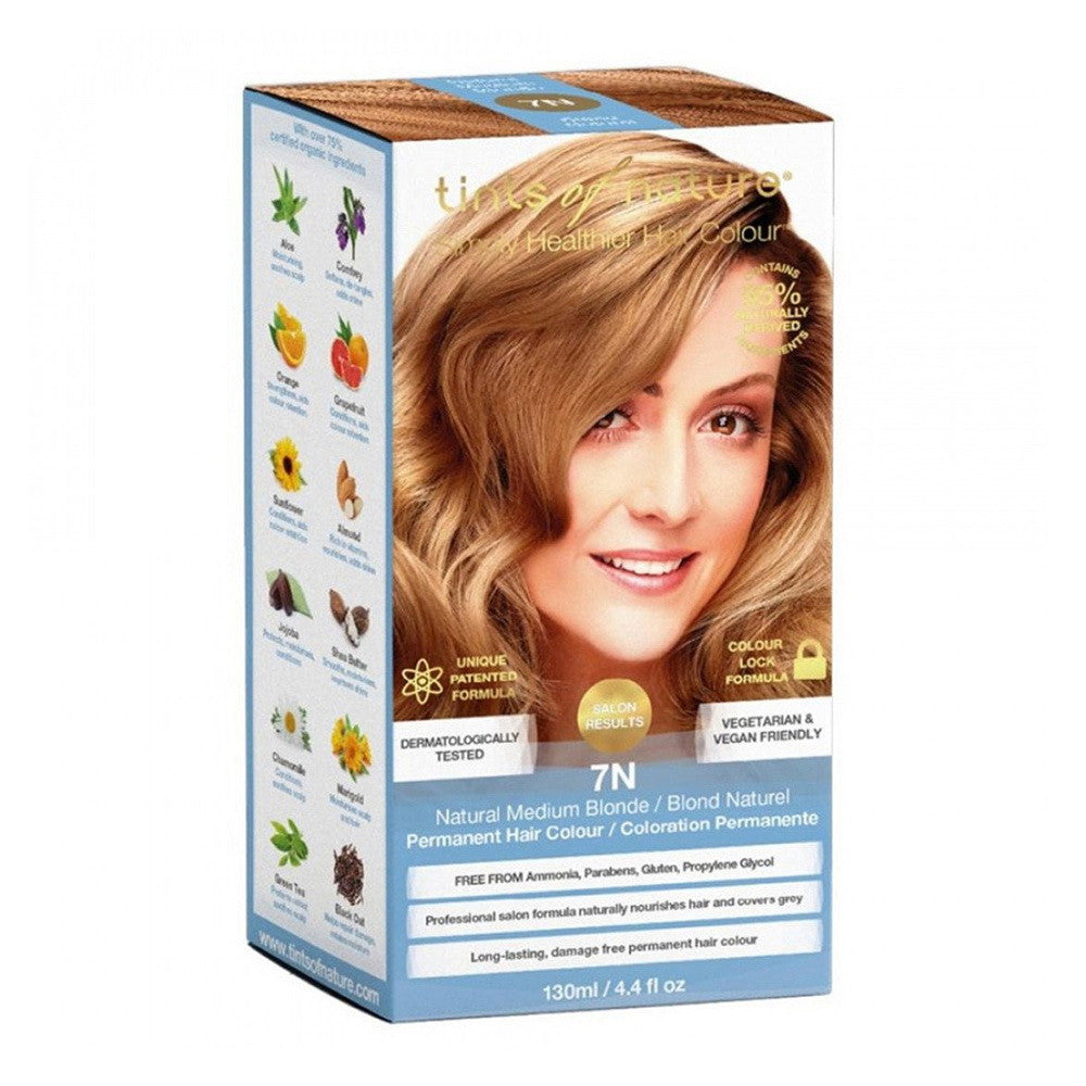 Tints of Nature Permanent Hair Colour 7N Natural Medium Blonde, 4.4 Oz