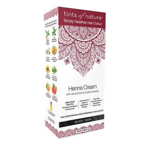 Tints of Nature Henna Cream Hair Color with Natural Henna and Plant Extract, Black, 2.67 Oz