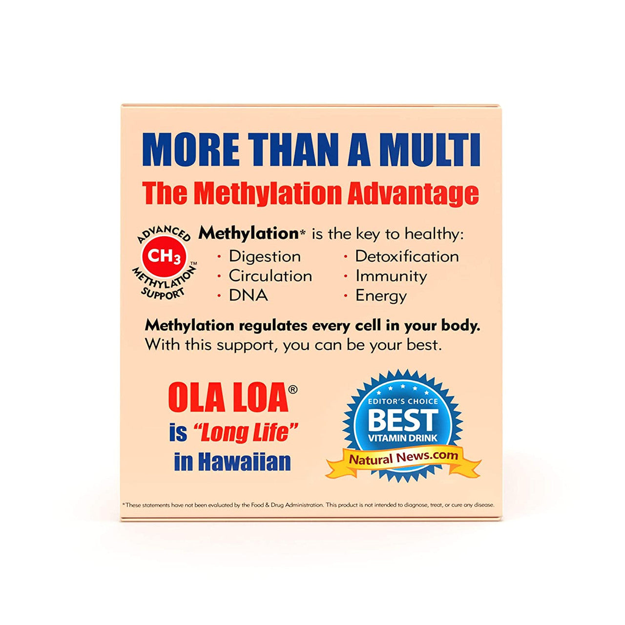 Ola Loa Energy Multivitamin Effervescent Drink Mix Packets, Orange, 30 Ea