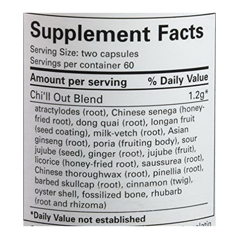 Chi'll Out by OHCO Oriental Natural Herbal Supplement Capsules, 120 Ea