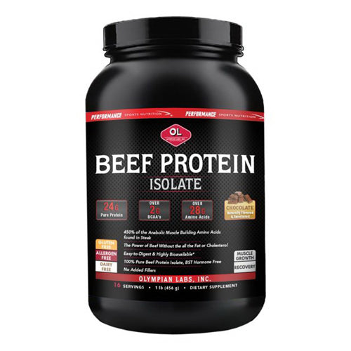 Olympian Labs Beef Protein Isolate, Rich Dark Chocolate - 1 Lb